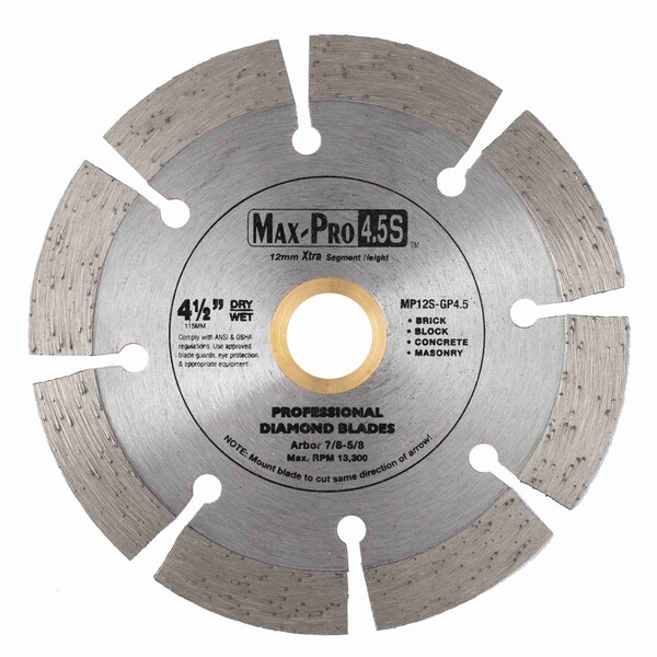 Paragon Diamond Tools 8'' x 095 x UA7858 MaxPro Giant 12mm Segmented Small Diameter Diamond Blades MP12S-GP8 - main